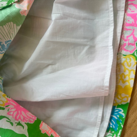 Lilly Pulitzer Raegan Hibiscus Stroll Print Lace Inset Fit & Flare Dress Size 10 - Picture 4 of 10